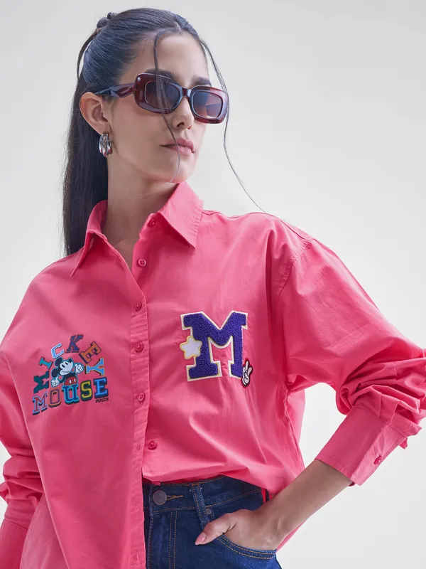 Mickey Mouse Women Printed Regular Fit casual shirts