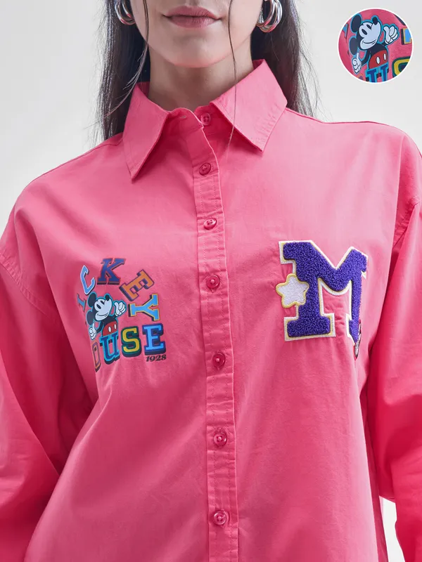 Mickey Mouse Women Printed Regular Fit casual shirts