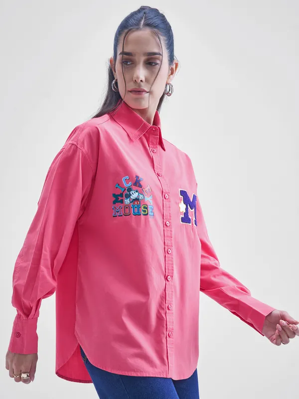 Mickey Mouse Women Printed Regular Fit casual shirts