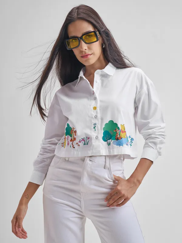 Winnie The Pooh And Pals Women Printed Boxy Casual Shirt