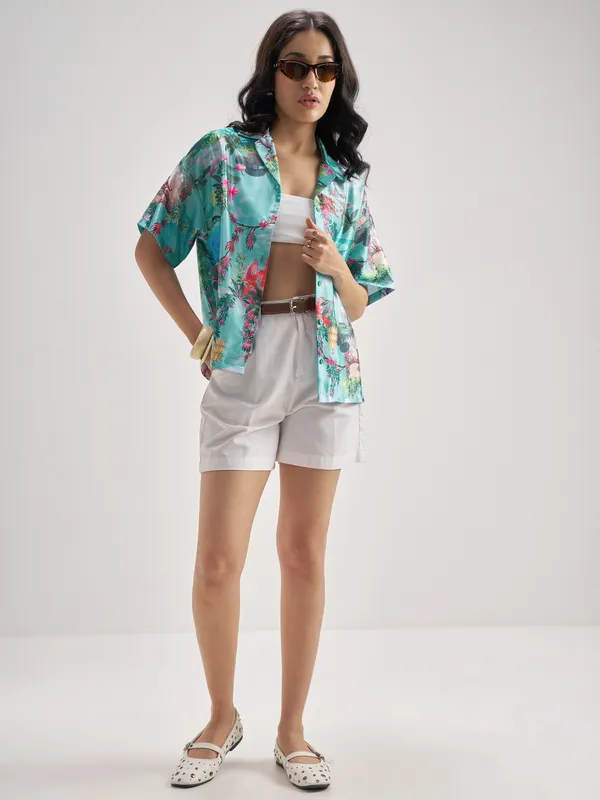 Disney By Tokyo Talkies Women Blue The Jungle Book Printed Casual Shirt