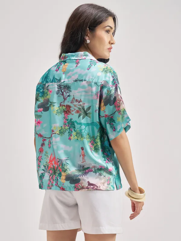 Disney By Tokyo Talkies Women Blue The Jungle Book Printed Casual Shirt