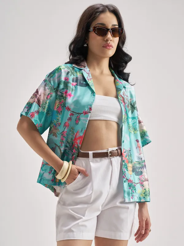 Disney By Tokyo Talkies Women Blue The Jungle Book Printed Casual Shirt