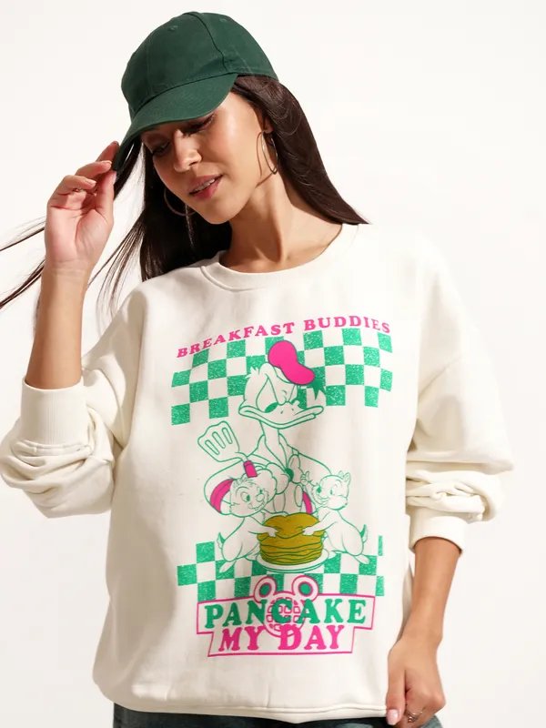 Donald Duck Women Printed Sweatshirt