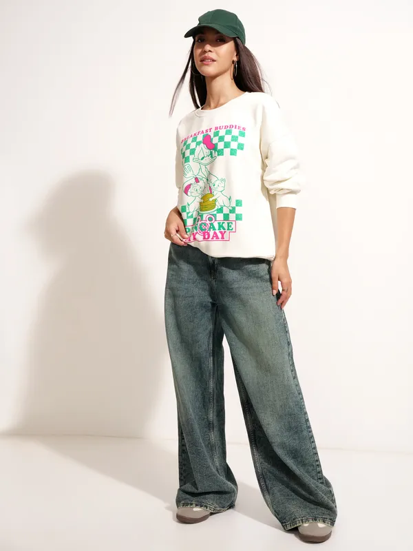 Donald Duck Women Printed Sweatshirt