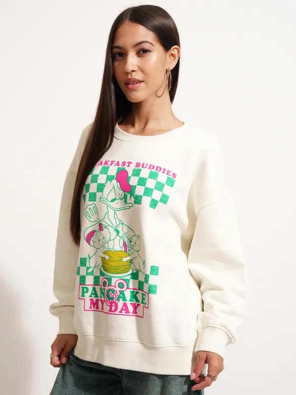 Donald Duck Women Printed Sweatshirt