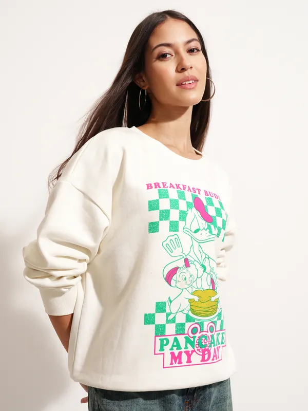 Donald Duck Women Printed Sweatshirt