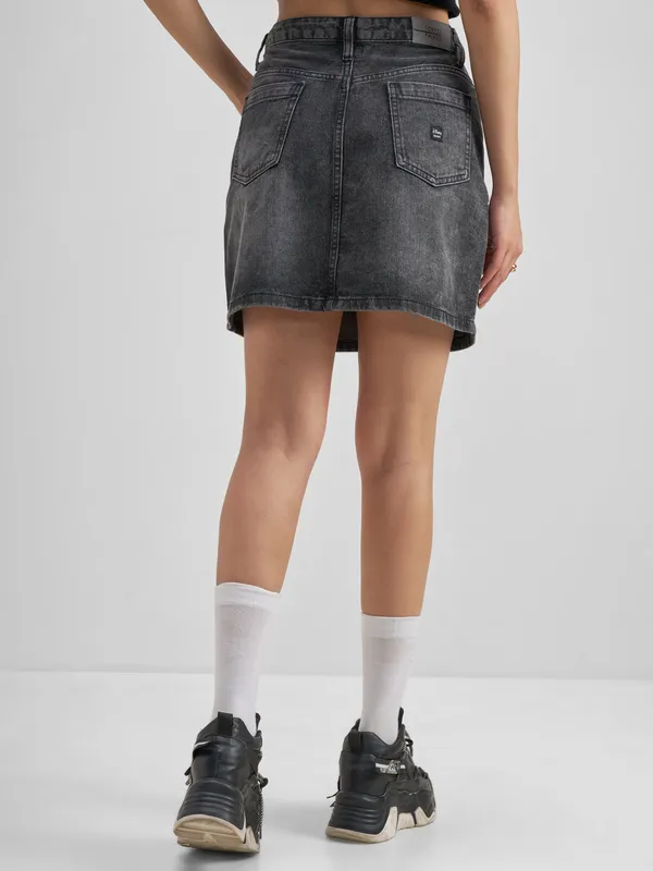 Disney By Tokyo Talkies Women Grey Mickey Mouse Mini Skirt