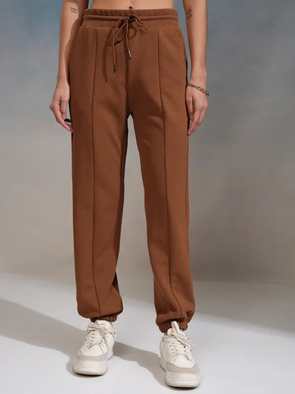 Tokyo Talkies Women Brown Top With Joggers