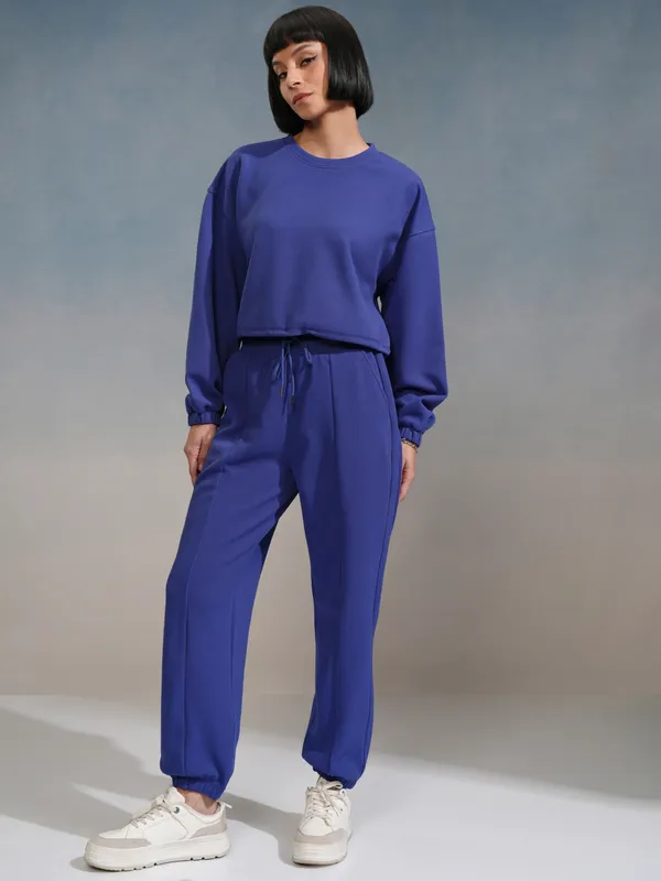 Tokyo Talkies Women Blue Top With Joggers