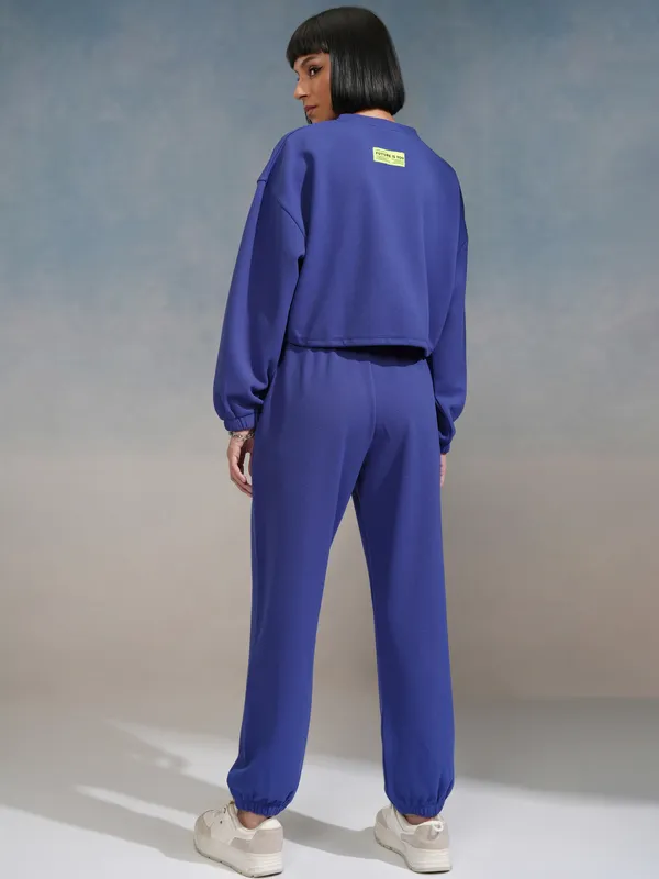 Tokyo Talkies Women Blue Top With Joggers
