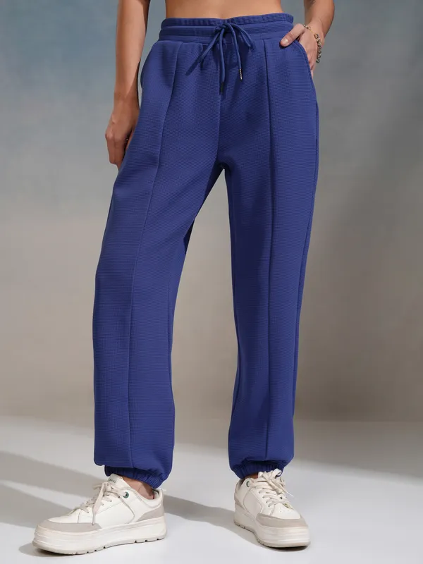 Tokyo Talkies Women Blue Top With Joggers