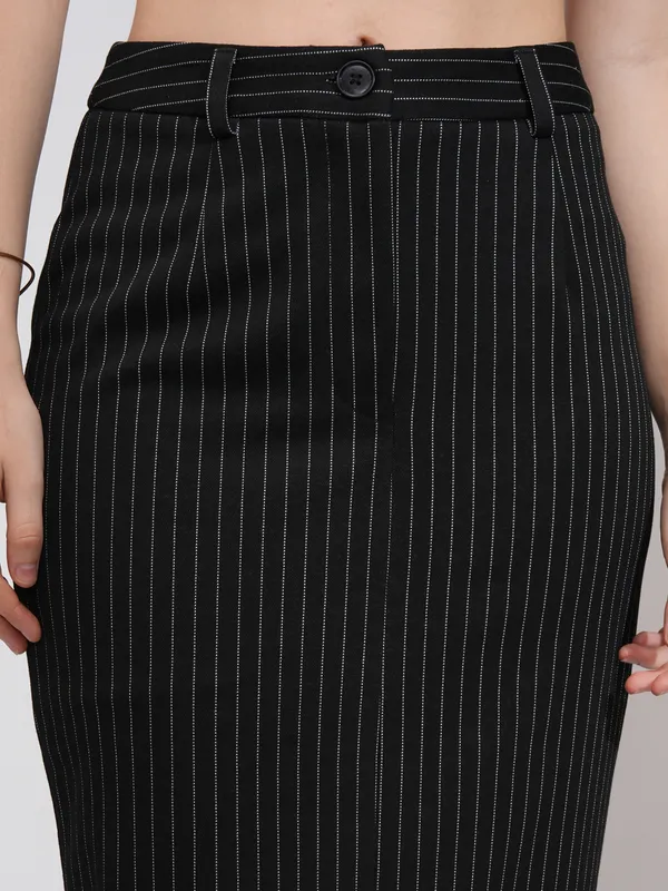 Tokyo Talkies Women Black Coat With Skirt Co-Ords