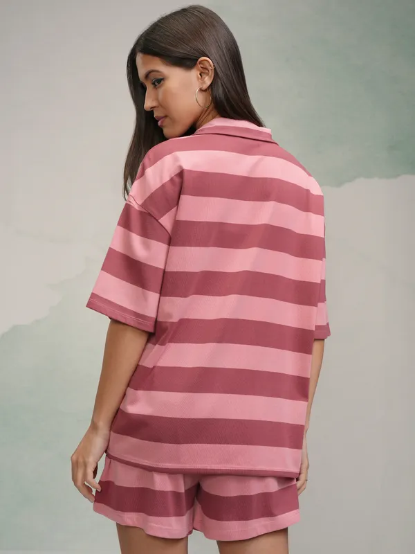 Tokyo Talkies Women Peach T-shirt With Short