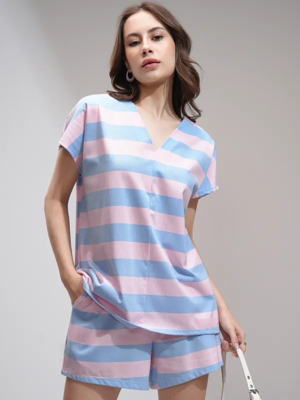 Tokyo Talkies Women Pink Top With Short