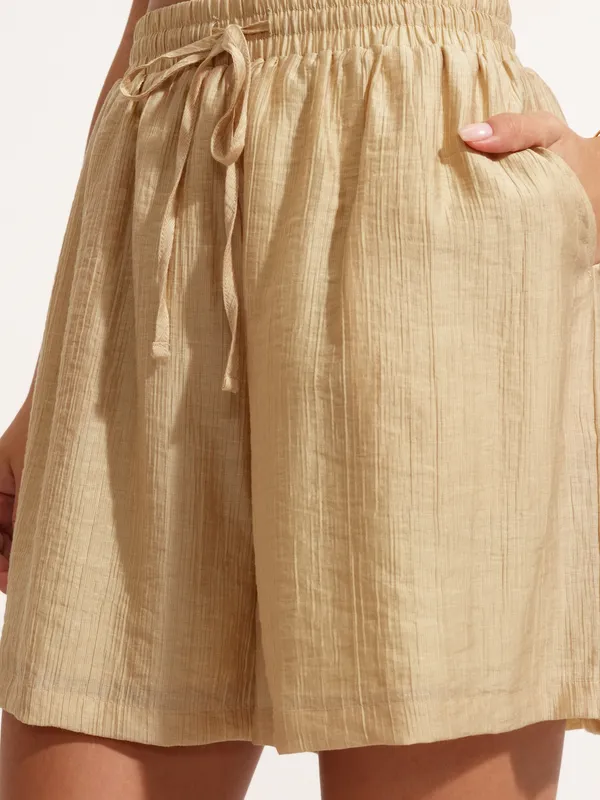 Tokyo Talkies Women Beige Shirt With Short