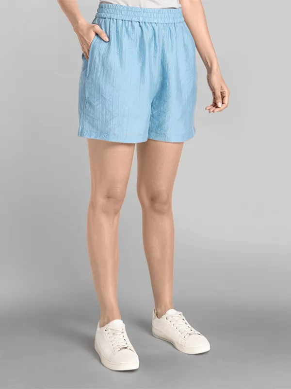 ESPYR By Tokyo Talkies Women Blue Top With Shorts Co-Ords