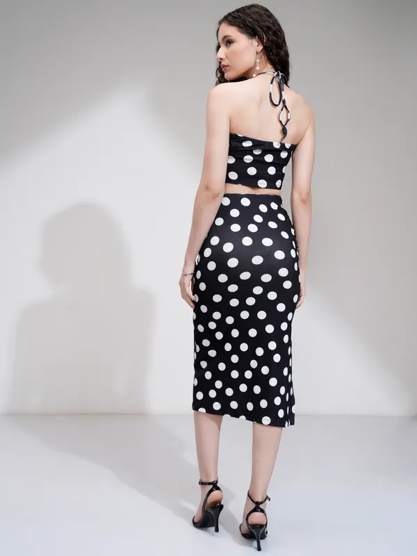 Tokyo Talkies Women Black Top With Skirt Co-Ords