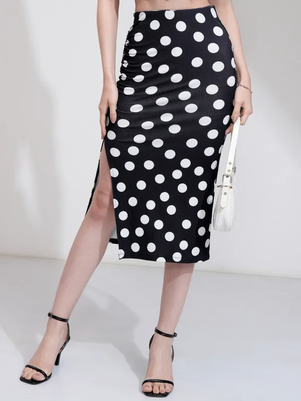 Tokyo Talkies Women Black Top With Skirt Co-Ords