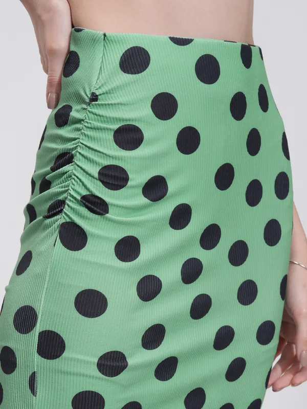 Tokyo Talkies Women Green Top With Skirt