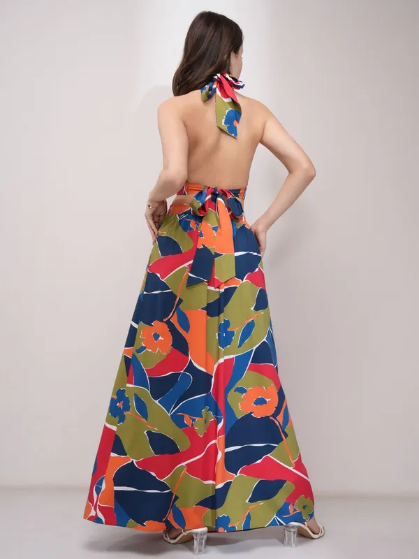 Tokyo Talkies Women Red Top With Skirt Co-Ords