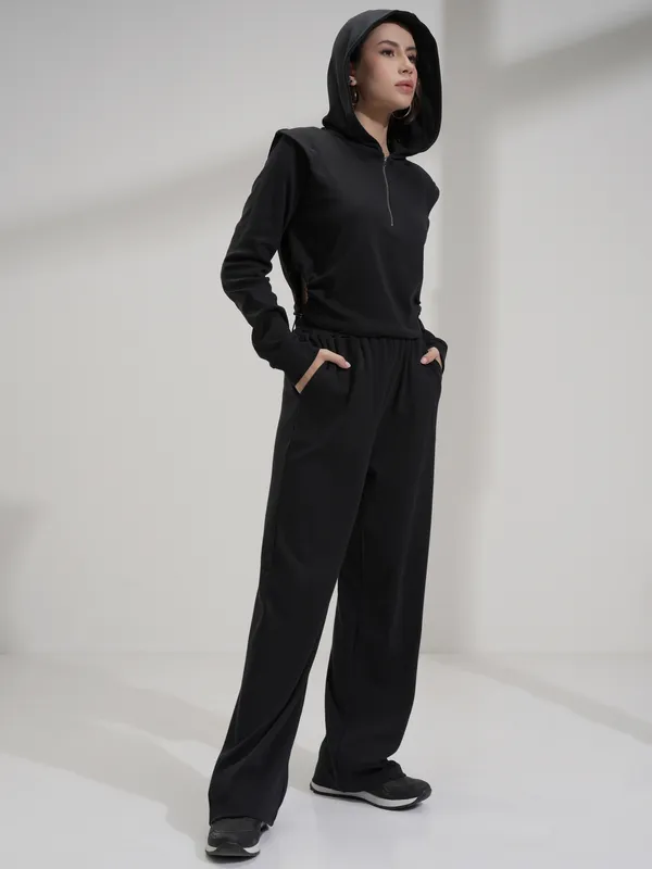 Tokyo Talkies Women Black Top With Trousers Co-Ords