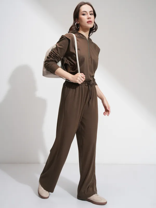 Tokyo Talkies Women Brown Top With Trouser