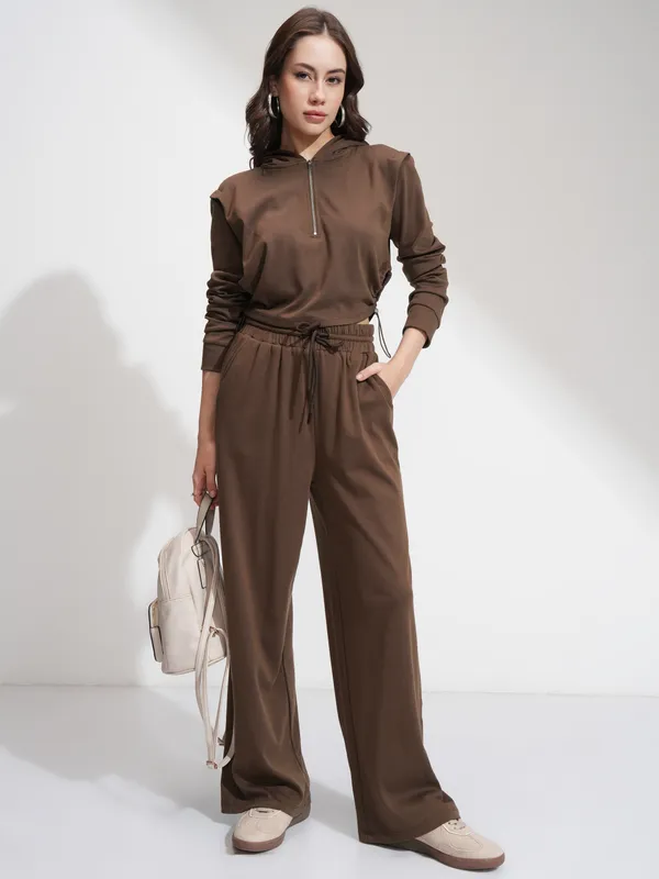 Tokyo Talkies Women Brown Top With Trouser