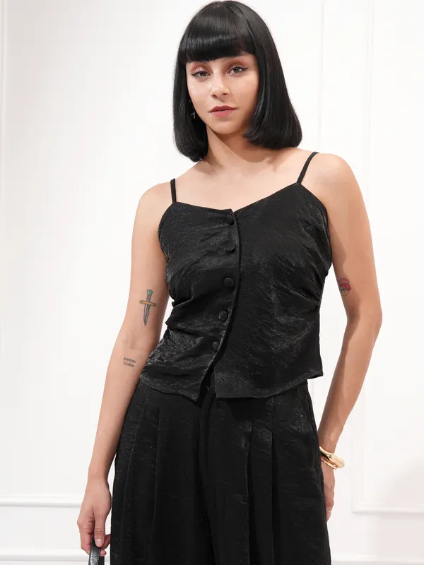 Tokyo Talkies Women Black Top With Trouser