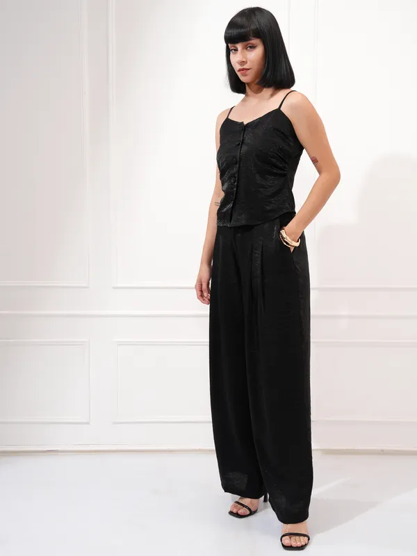 Tokyo Talkies Women Black Top With Trouser