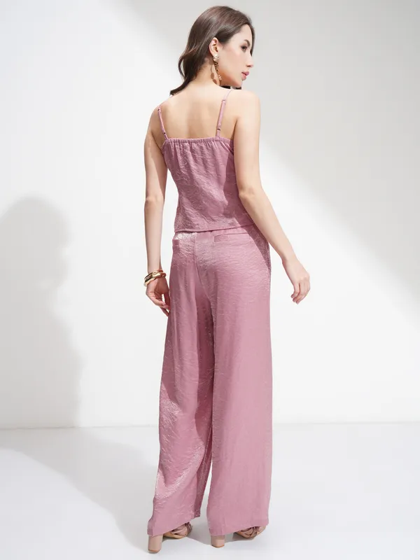 Tokyo Talkies Women Pink Top With Palazzos