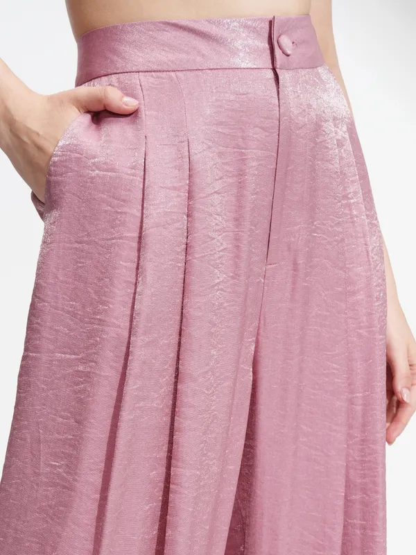 Tokyo Talkies Women Pink Top With Palazzos