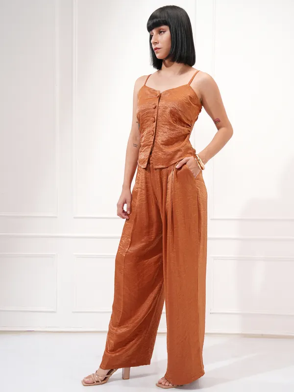 Tokyo Talkies Women Copper Top With Trouser
