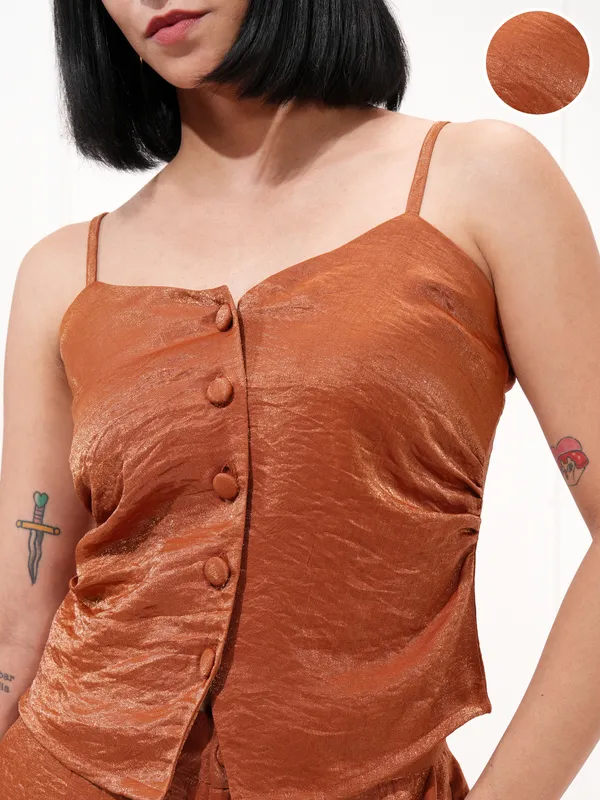 Tokyo Talkies Women Copper Top With Trouser