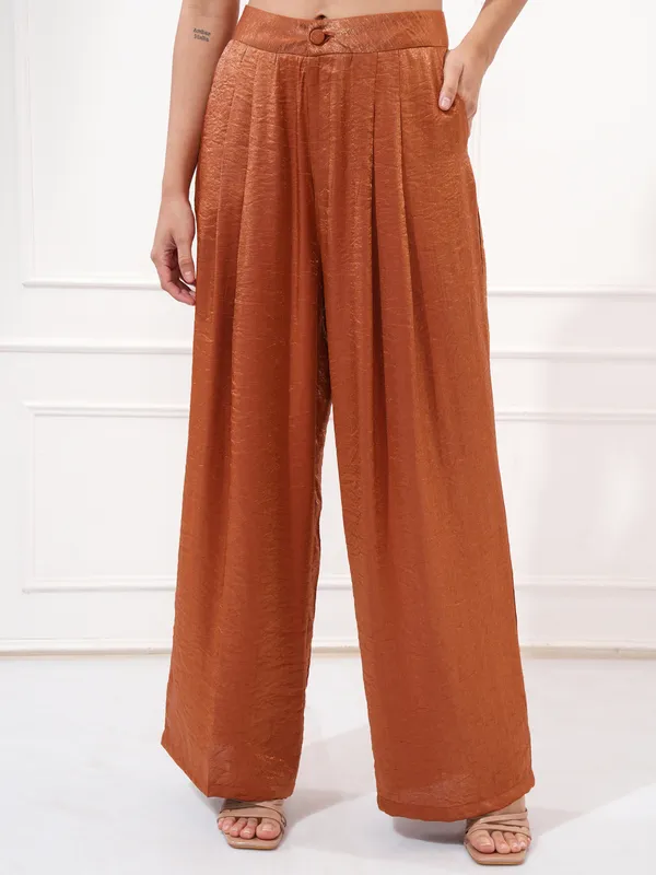 Tokyo Talkies Women Copper Top With Trouser