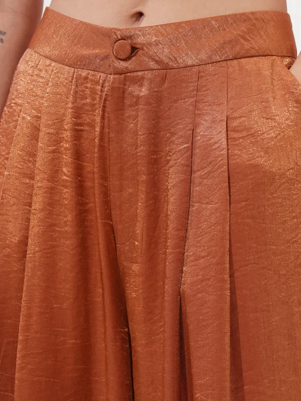 Tokyo Talkies Women Copper Top With Trouser