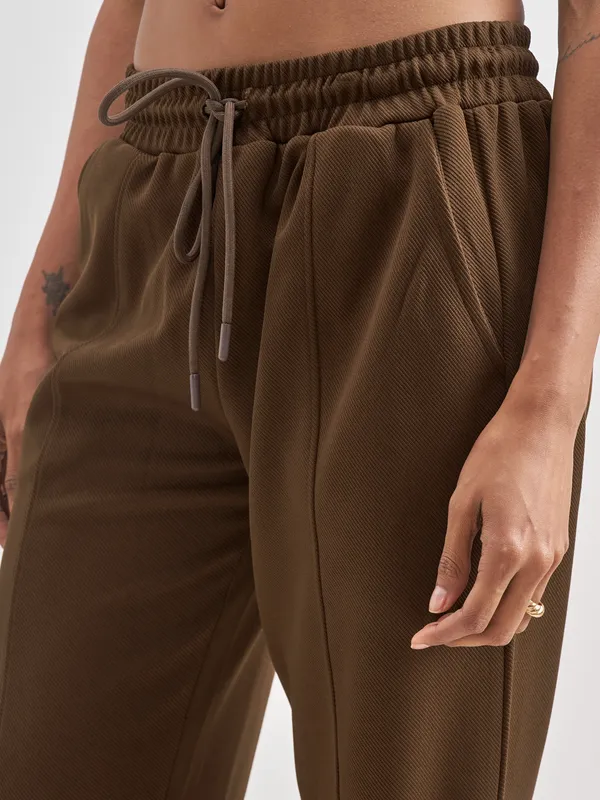 Street By Tokyo Talkies Women Brown Top With Jogger Co-Ords