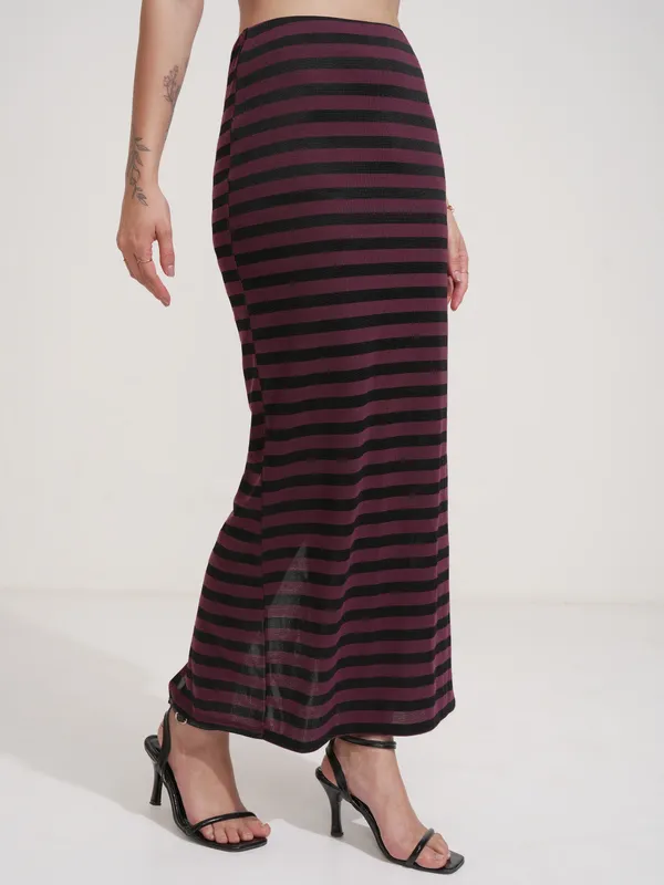 Tokyo Talkies Women Purple Top With Skirt