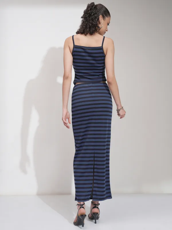 Tokyo Talkies Women Blue Top With Skirt Co-Ords