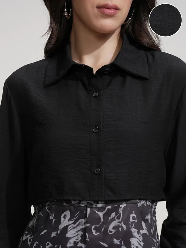 Tokyo Talkies Women Black Printed Bodycon Dress