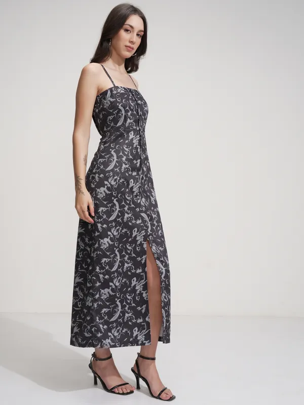 Tokyo Talkies Women Black Printed Bodycon Dress