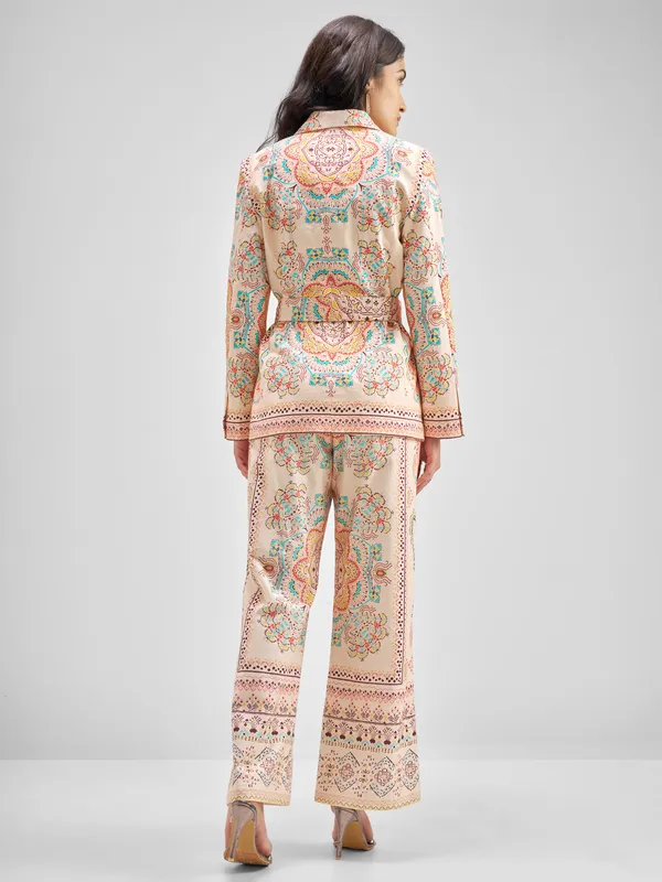 Chic By Tokyo Talkies Women Multi Blazer With Trouser Co-Ords