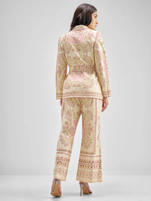 Chic By Tokyo Talkies Women Multi Blazer With Trouser Co-Ords