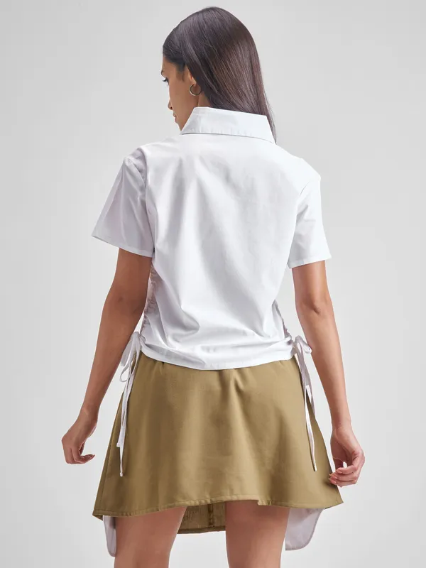 Tokyo Talkies Women Black Shirt With Skirt Co-Ords