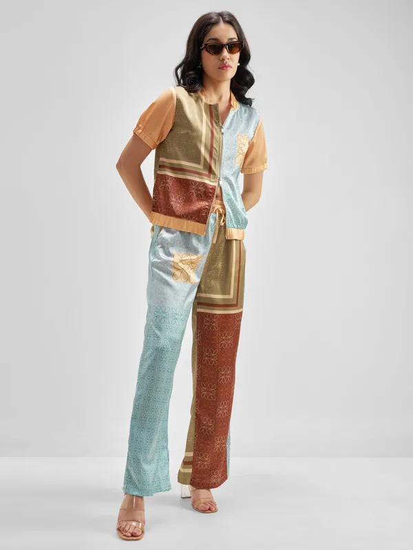 Tokyo Talkies Women Multi Top Trouser Co-Ords