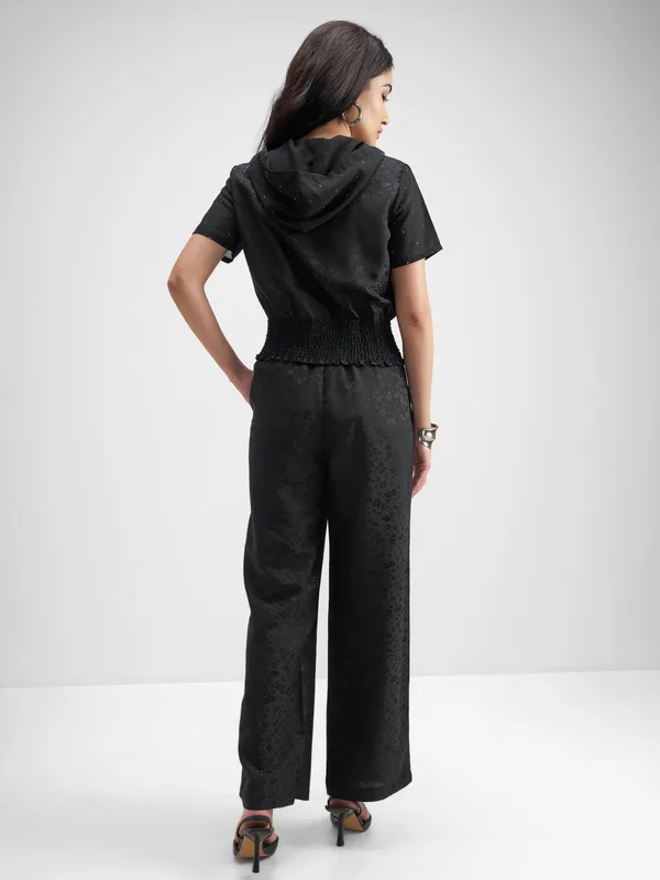 Tokyo Talkies Women Black Top With Trouser Co-Ords