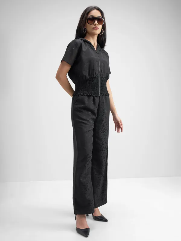 Tokyo Talkies Women Black Top With Trouser Co-Ords