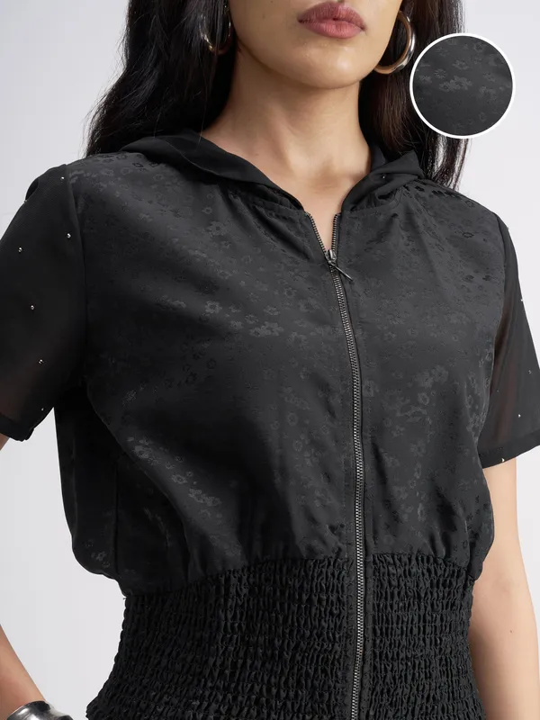 Tokyo Talkies Women Black Top With Trouser Co-Ords