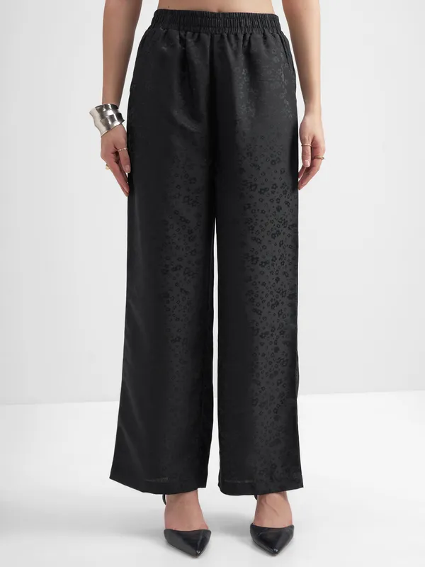 Tokyo Talkies Women Black Top With Trouser Co-Ords