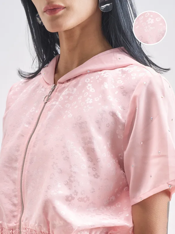 Tokyo Talkies Women Pink Shirt With Trouser Co-Ords